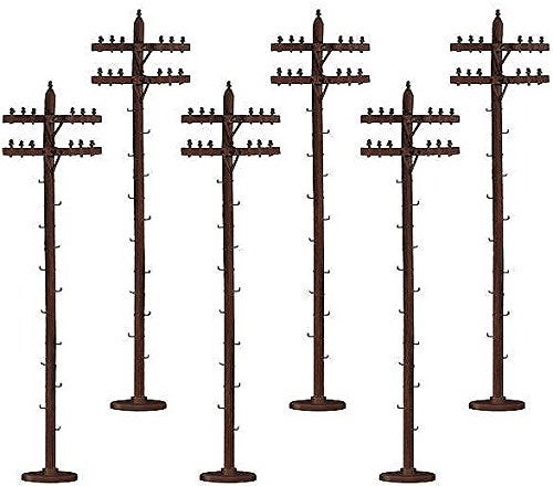 Lionel Electric O Gauge Model Train Accessories  Standard Telephone Poles  Pack of 6 (637851)
